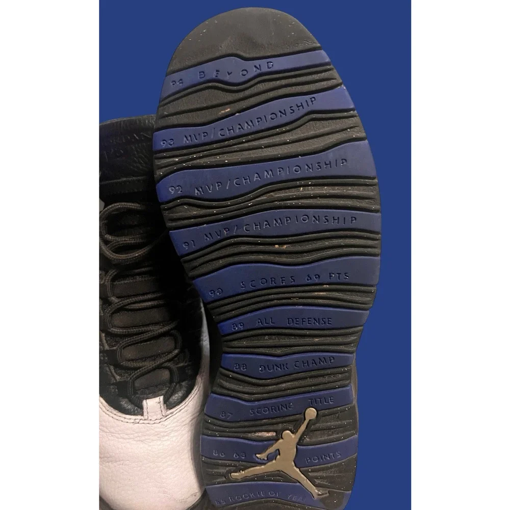 MEN'S SIZE 11.5- Air Jordan 10 Retro 2018 Orlando, Black/White/Blue| 310805-108